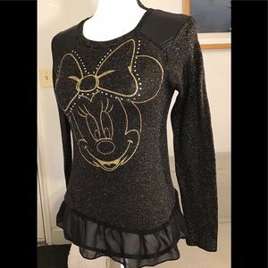 🇦🇷 Disney shiny black top. XL 14/16